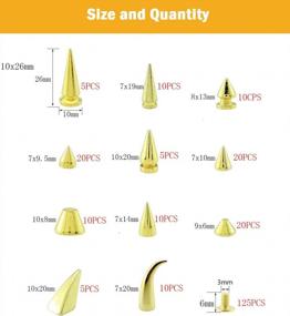 img 1 attached to Rock Your Style With 125 Sets Of Gold Bullet Spikes Kit: Perfect For Clothing, Bags, And DIY Leather-Craft Projects