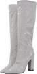 sparkle and style: lishan women's bling heel knee high boots with 4in chunky block heel and easy pull-on design logo