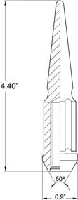 img 3 attached to Enhance Your Wheel's Style with 32 Chrome Spiked Metal Lug Nuts - M14x1.5 Thread, 4.4 Inch Tall, Closed End Bulge Acorn Spike Design - Complete Set with 1 Long Socket Key