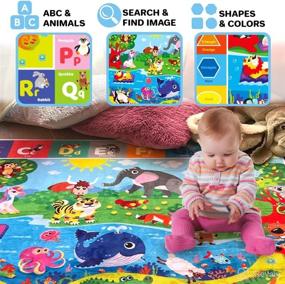img 3 attached to 🐨 QUOKKA Plush ABC Playmat for Babies: Extra Thick, Non-Slip Rug for Crawling and Play - Foldable Care Mat for Boys and Girls Playroom