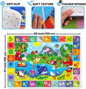 img 2 attached to 🐨 QUOKKA Plush ABC Playmat for Babies: Extra Thick, Non-Slip Rug for Crawling and Play - Foldable Care Mat for Boys and Girls Playroom