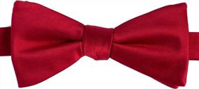img 3 attached to Adjustable Self-Tied Satin Bow Tie For Men - Tuxedo Solid Color Bowties