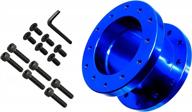 aluminum steering wheel hub adapter spacer kit - pitvisit 2.5 inch for aftermarket hub adapter, blue color logo