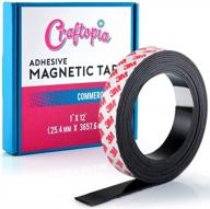craftopia self adhesive magnet strip roll - strong and flexible sticky back magnetic strip for crafts, gifts, and home - cuttable 1" x 12' roll, 50 mil thick logo