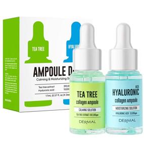 img 4 attached to Dermal Perfect Ampoule Serum Duo - Tea Tree & Hyaluronic Acid 0.57 Fl.Oz X 2 - Collagen Infused Serum For Sensitive & Irritated Skin, Moisturizing & Nourishing