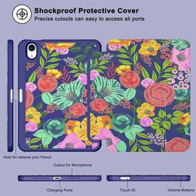 img 2 attached to Slim Shockproof Case For IPad Mini 6 2021 (8.3 Inch) - Built-In Pencil Holder, Auto Wake/Sleep, Floral Blossom Design