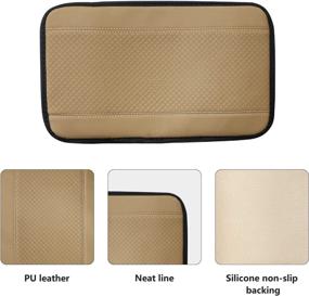 img 2 attached to 🚗 Protect and Enhance Your Car's Interior with the JAVMOO Auto Center Console Cover - Waterproof PU Leather Armrest Cushion - Fits SUV/Truck/Car - Off White