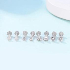 img 1 attached to 16G 316L Stainless Steel Labret Monroe Lip Ring Studs For Piercing Jewelry