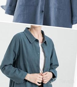 img 5 attached to 👚 Stylish and Functional: Minibee Women's Linen Button Down Long Tunic Tops Plus Size Blouse with Pockets