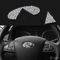 💎 diamond crystal emblem bling bling steering wheel logo caps, infiniti accessories for women – interior decorations compatible with infiniti q50q50l qx50qx70 logo