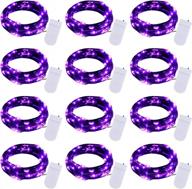 12 pack purple led fairy lights battery operated string lights waterproof silver wire 7ft 20 leds firefly starry moon diy wedding party bedroom patio christmas decorations logo