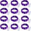 12 pack purple led fairy lights battery operated string lights waterproof silver wire 7ft 20 leds firefly starry moon diy wedding party bedroom patio christmas decorations logo