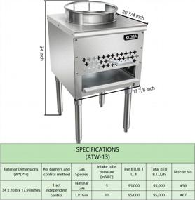 img 3 attached to Kitma 13" Gas Wok Range - 95,000 BTU Commercial Natural Gas Restaurant Equipment