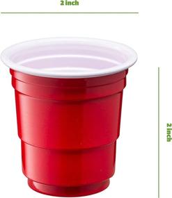 img 3 attached to 🍾 [100 Count - 2 oz.] Red Mini Plastic Shot Glasses - Disposable Jello Shot Cups