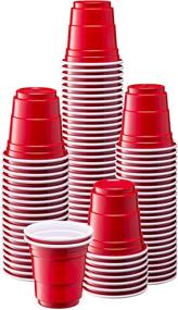 img 4 attached to 🍾 [100 Count - 2 oz.] Red Mini Plastic Shot Glasses - Disposable Jello Shot Cups