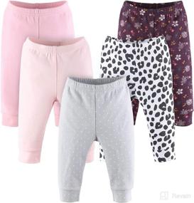 img 4 attached to Peanutshell Baby Girls Pants Set: Floral 👶 and Animal Prints, 5 Pack, Newborn to 24 Months