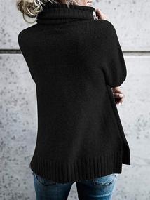 img 1 attached to FISACE Women'S Cozy Cable Knit Oversized Turtleneck Sweater - Perfect For Fall And Winter!