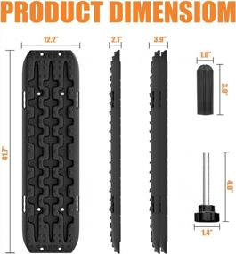 img 3 attached to 4WD ORCISH Recovery Traction Boards Tracks Tire Ladder For Sand Snow Mud - Set Of 2 (2Nd Gen Bag + Mounting Pins, Black)