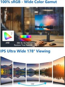 img 2 attached to INNOCN 2560 1440P Monitor 24" - High Definition, 75Hz Refresh Rate, Wall Mountable, Color Calibrated, Type C Power Delivery, HDMI-Compatible
