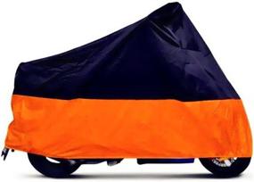 img 3 attached to HANSWD XXXL Motorcycle Dust Cover: Waterproof UV Protection for Yamaha Kawasaki - Black and Orange