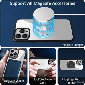 img 3 attached to 📱 Mgnaooi Magnetic Clear iPhone 13 Pro Case - Non-Yellowing, Military Grade Tested, Slim Shockproof Cover with Magsafe Compatibility - 6.1 Inch, BlackClear