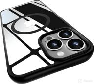 📱 mgnaooi magnetic clear iphone 13 pro case - non-yellowing, military grade tested, slim shockproof cover with magsafe compatibility - 6.1 inch, blackclear logo