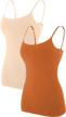 pack of 2 attraco women's cotton camisoles with shelf bra and spaghetti straps for comfortable layering logo