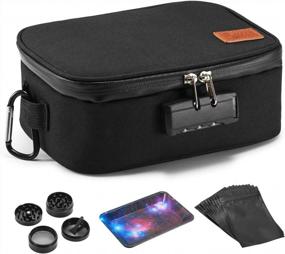 img 4 attached to Egooz Large Smell Proof Case With Lock Premium Smell Proof Bag With 3 Accessories Waterproof Smell Proof Containers Box For Home And Travel, Black