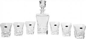 img 1 attached to Amlong Crystal Rock Whiskey Decanter Set With 6 Glasses - Stylish And Elegant 7 Piece Set