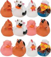 🐥 fun express farm rubber duckies – set of 12 for birthday parties & treasure chest supplies logo