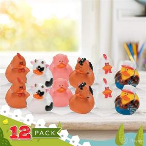 img 2 attached to 🐥 Fun Express Farm Rubber Duckies – Set of 12 for Birthday Parties & Treasure Chest Supplies