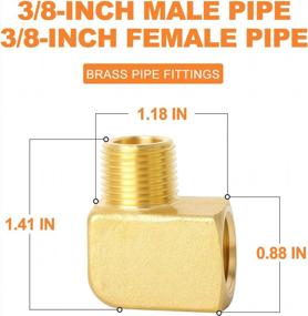 img 1 attached to GASHER 5PCS 90 Degree Street Elbow Brass Pipe Fitting 3/8" NPT Female X 3/8" NPT Male