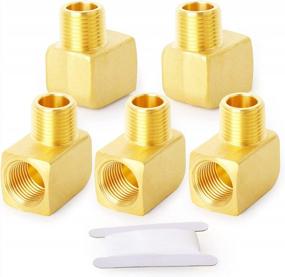 img 4 attached to GASHER 5PCS 90 Degree Street Elbow Brass Pipe Fitting 3/8" NPT Female X 3/8" NPT Male