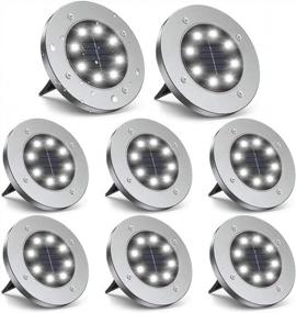 img 4 attached to Upgrade Your Garden With ZGWJ Solar Ground Lights - Brighten Up Your Landscape With 8 LED Disk Lights For Lawn, Pathway, Yard, Deck, Patio & Walkway (White)
