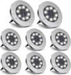 upgrade your garden with zgwj solar ground lights - brighten up your landscape with 8 led disk lights for lawn, pathway, yard, deck, patio & walkway (white) logo