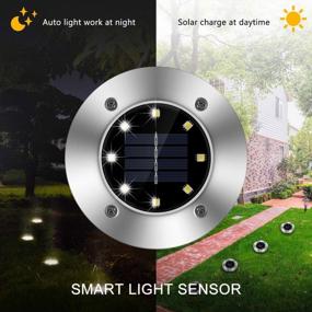 img 2 attached to Upgrade Your Garden With ZGWJ Solar Ground Lights - Brighten Up Your Landscape With 8 LED Disk Lights For Lawn, Pathway, Yard, Deck, Patio & Walkway (White)