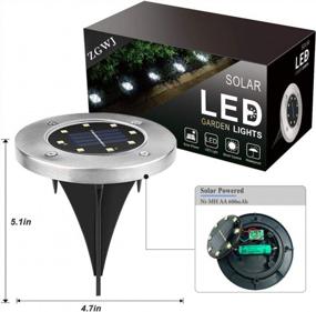 img 3 attached to Upgrade Your Garden With ZGWJ Solar Ground Lights - Brighten Up Your Landscape With 8 LED Disk Lights For Lawn, Pathway, Yard, Deck, Patio & Walkway (White)