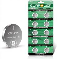 10 pack of surpower cr1632 3v lithium batteries with 5-year warranty logo