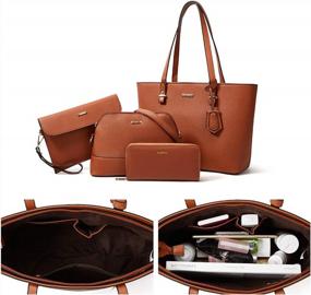 img 1 attached to 4Pcs Women'S Fashion Handbag Set - Wallet, Tote Bag, Shoulder Bag & Top Handle Satchel Purse