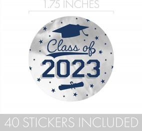 img 2 attached to Personalized Graduation Party Favor Stickers For Class Of 2023 Envelopes And Bags - 40 Round Labels In Silver Blue - 1.75 Inches