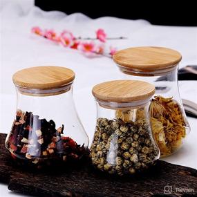 img 3 attached to 🍱 WUWEOT 3 Piece Glass Jar Set, 33OZ/25OZ/17OZ Transparent Food Storage Containers, Kitchen Canisters with Bamboo Airtight Lids for Coffee, Candy, Cookies, Rice, Sugar, Flour, Pasta, Nuts