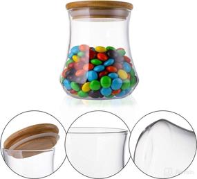 img 1 attached to 🍱 WUWEOT 3 Piece Glass Jar Set, 33OZ/25OZ/17OZ Transparent Food Storage Containers, Kitchen Canisters with Bamboo Airtight Lids for Coffee, Candy, Cookies, Rice, Sugar, Flour, Pasta, Nuts