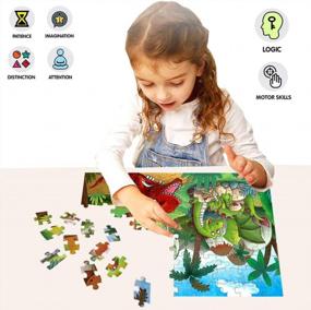 img 3 attached to Dino-Rific Fun: 100 Piece Age Of Dinosaur Jigsaw Puzzles For Kids 4-8 - Educational Toys For Learning And Play!