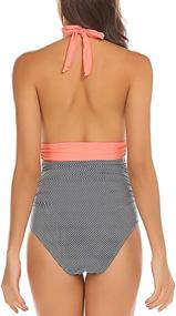 img 2 attached to 👙 Qearal Monikini Striped Control Swimsuit - Women's Swimwear at Swimsuits & Cover Ups