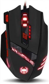 img 4 attached to Granvela Zelotes T90 9200 DPI High Precision USB Wired Gaming Mouse For Big Hands, 8 Buttons, 7-Color LED Breathing Light With Weight Tuning Set - Black
