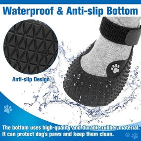 img 2 attached to KOOLTAIL Anti-Slip Dog Socks - 2 Pairs, Rubber Bottom, Waterproof Shoes, Protective Boots for Outdoor Walking, Running, Hiking