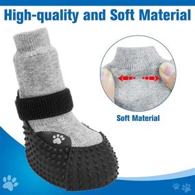 img 1 attached to KOOLTAIL Anti-Slip Dog Socks - 2 Pairs, Rubber Bottom, Waterproof Shoes, Protective Boots for Outdoor Walking, Running, Hiking