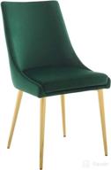 green modway viscount performance velvet dining side chair with gold stainless steel legs logo