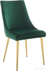 img 1 attached to Green Modway Viscount Performance Velvet Dining Side Chair with Gold Stainless Steel Legs