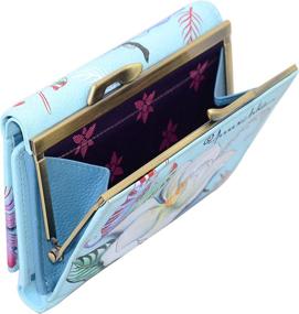 img 2 attached to 👛 Anuschka Hand-Painted Blocking French Wallet - Women's Handbags & Wallets"